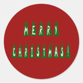 Font voor Merry Kerstmis Ronde Sticker (Voorkant)