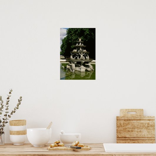 Fontaine de la Pyramide Poster (Keuken)
