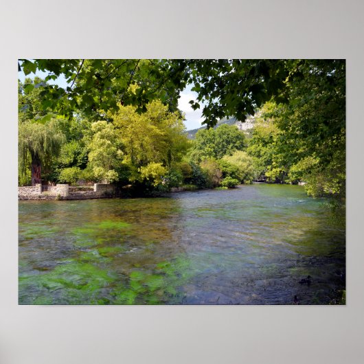 Fontaine de Vaucluse in Frankrijk Poster (Voorkant)