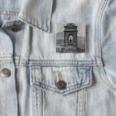 Fontaine des Innocents, 1547 Vierkante Button 5,1 Cm (In situ)