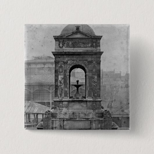 Fontaine des Innocents, 1547 Vierkante Button 5,1 Cm (Voorkant)
