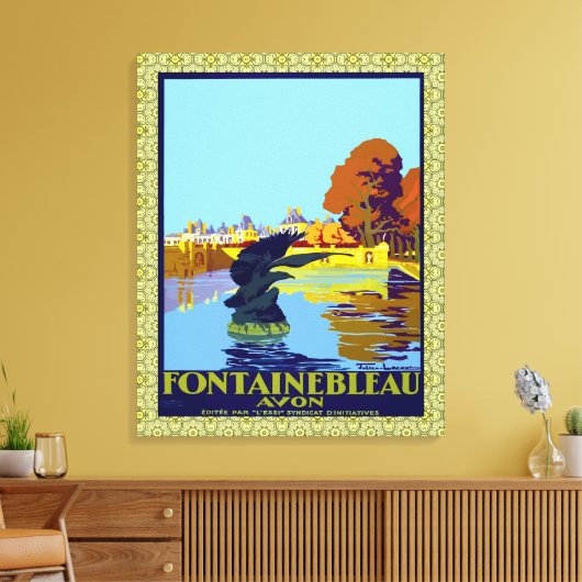 Fontainebleau Avon France Franse reisposter Canvas Afdruk (Insitu (Woonkamer))