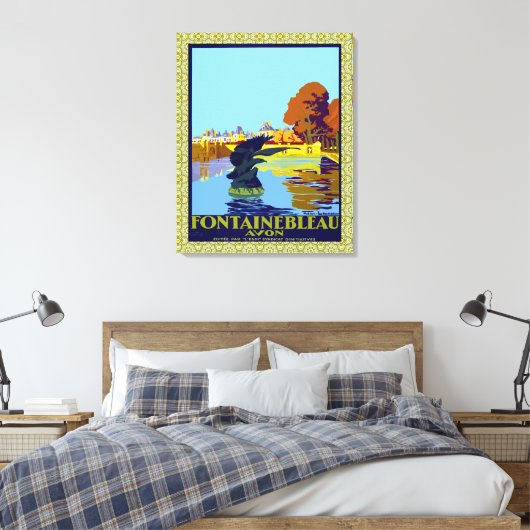 Fontainebleau Avon France Franse reisposter Canvas Afdruk (Insitu (Slaapkamer))