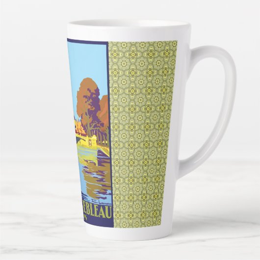 Fontainebleau Avon French Travel Poster Latte Mok (Rechts)