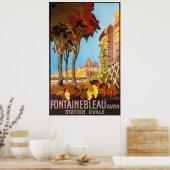Fontainebleau Avon Station Uvale Vintage Travel Poster (Keuken)