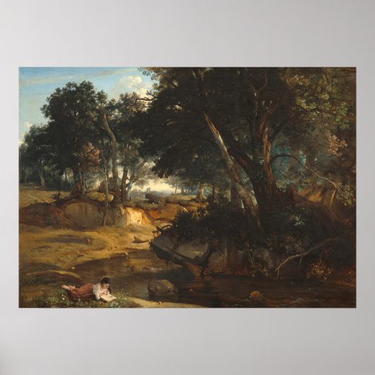 Fontainebleau - Jean-Baptiste - Corot Fine Art Pos Poster (Voorkant)