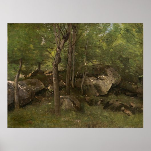 Fontainebleau - Jean-Baptiste - Corot Fine Art Poster (Voorkant)