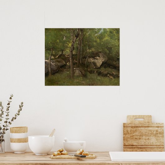 Fontainebleau - Jean-Baptiste - Corot Fine Art Poster (Keuken)