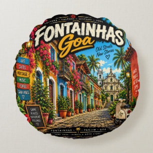Fontainhas rond kussen