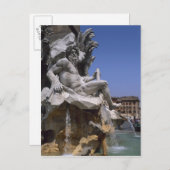 Fontana dei Quattro Fiumi, Piazza Navona, Rome, Briefkaart (Voorkant / Achterkant)