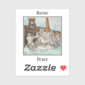 Fontana dei Quattro Fiumi. Rome, Italy Sticker (Vel)