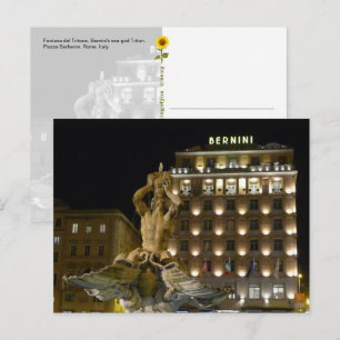 Fontana del Tritone, Rome, Italië – ansichtkaart Briefkaart