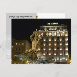Fontana del Tritone, Rome, Italië - briefkaart