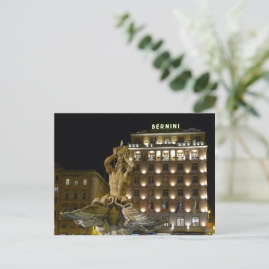 Fontana del Tritone, Rome, Italië - briefkaart (Staand voorkant)