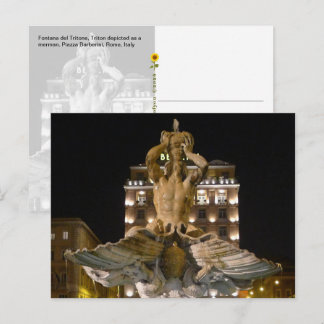 Fontana del Tritone, Rome, Italië -  Briefkaart