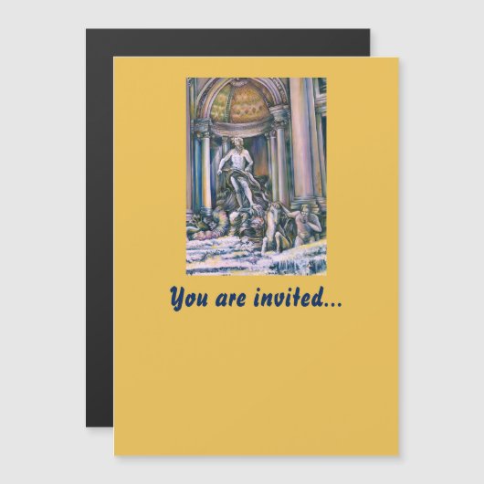 Fontana Di Trevi, Roma Magnetische Uitnodiging (Voorkant / Achterkant)