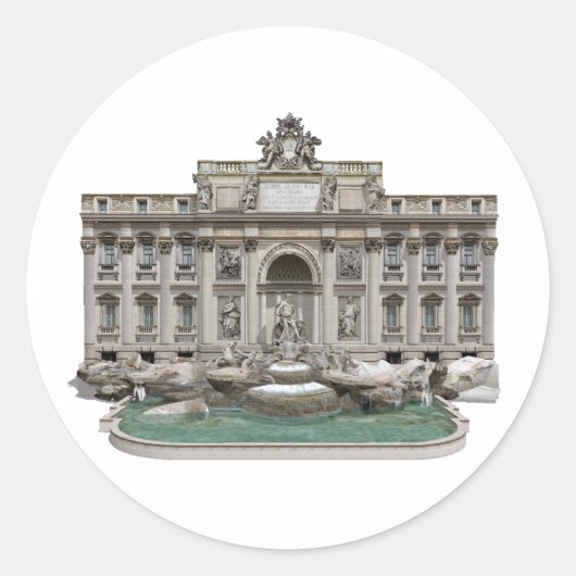 Fontana di Trevi: Trevi-fontein: 3D-model: Ronde Sticker (Voorkant)