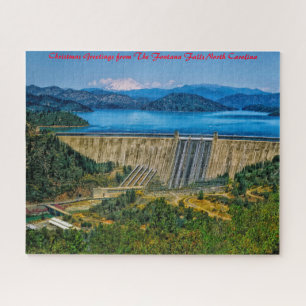 Fontana Falls North Carolina. Kerstgroeten Legpuzzel