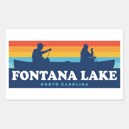 Fontana Lake North Carolina Canoe Rechthoekige Sticker (Voorkant)