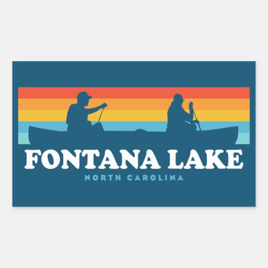Fontana Lake North Carolina Canoe Rechthoekige Sticker (Voorkant)