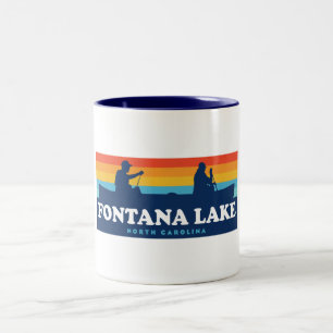 Fontana Lake North Carolina Canoe Tweekleurige Koffiemok