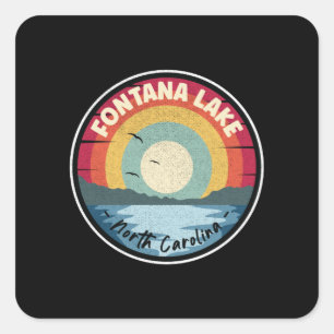 Fontana Lake North Carolina Colorful Vierkante Sticker