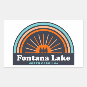 Fontana Lake North Carolina Rainbow Rechthoekige Sticker
