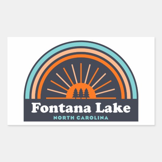 Fontana Lake North Carolina Rainbow Rechthoekige Sticker (Voorkant)