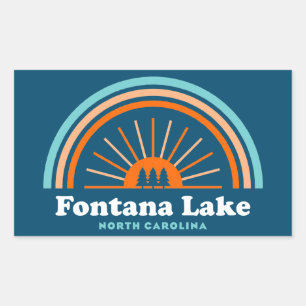 Fontana Lake North Carolina Rainbow Rechthoekige Sticker