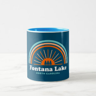 Fontana Lake North Carolina Rainbow Tweekleurige Koffiemok