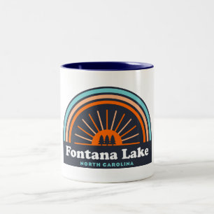 Fontana Lake North Carolina Rainbow Tweekleurige Koffiemok