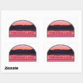Fontana Lake North Carolina Red Sunrise Rechthoekige Sticker (Vel)