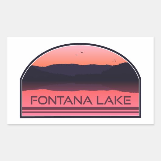Fontana Lake North Carolina Red Sunrise Rechthoekige Sticker (Voorkant)
