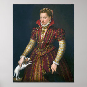 Fontana - portret van noblewoman poster