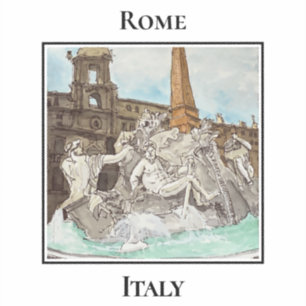 Fonte dei Quattro Fiumi. Rome, Italië Sticker