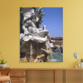 Fonte van de vier rivieren, Piazza Navona, Rome, Canvas Afdruk (Insitu (Woonkamer))