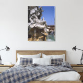 Fonte van de vier rivieren, Piazza Navona, Rome, Canvas Afdruk (Insitu (Slaapkamer))