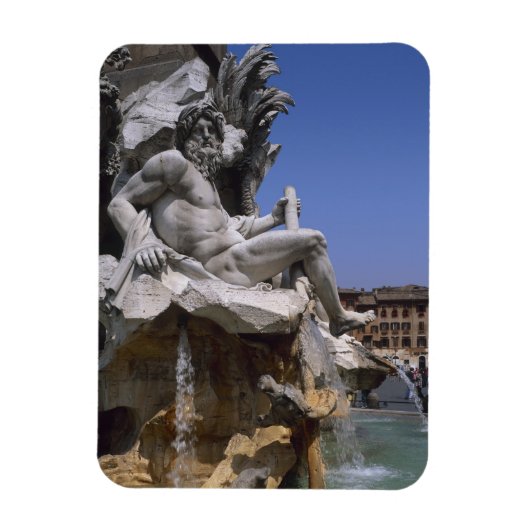 Fonte van de vier rivieren, Piazza Navona, Rome, Magneet (Verticaal)