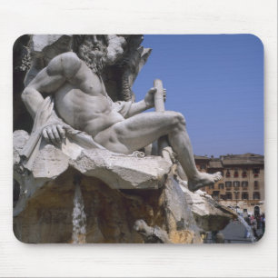 Fonte van de vier rivieren, Piazza Navona, Rome, Muismat