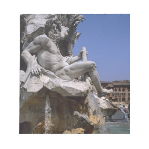 Fonte van de vier rivieren, Piazza Navona, Rome, Notitieblok