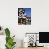 Fonte van de Vier Rivieren, Piazza Navona, Rome, Poster (Thuiskantoor)
