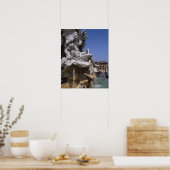 Fonte van de Vier Rivieren, Piazza Navona, Rome, Poster (Keuken)