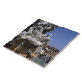 Fonte van de Vier Rivieren, Piazza Navona, Rome, Tegeltje (Zijkant)