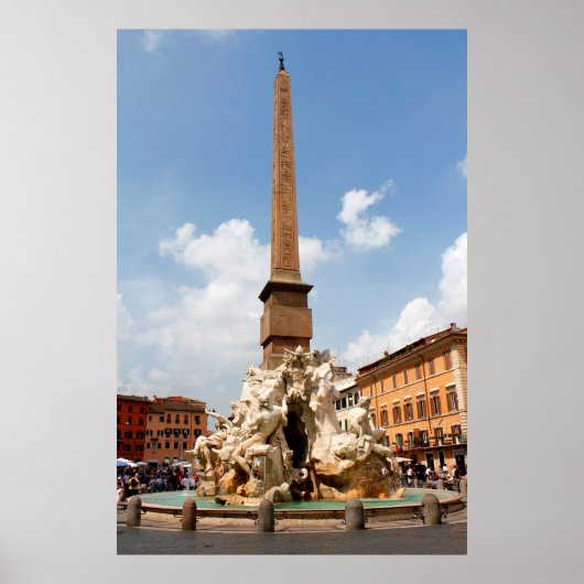 Fonte van de vier rivieren, Rome Italië Poster (Voorkant)