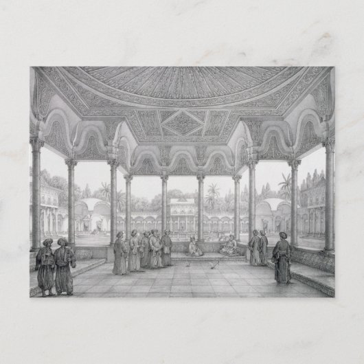 fontein en kiosk van de tuin van Choubrah, van Briefkaart (Voorkant)