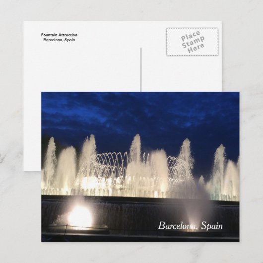 fontein in Barcelona, Spanje Briefkaart (Voorkant / Achterkant)
