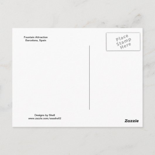 fontein in Barcelona, Spanje Briefkaart (Achterkant)