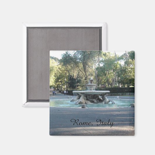 fontein in de tuin van Villa Borghese, Rome Magnet (Voorkant / Achterkant)