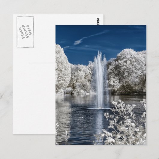 fontein in infrarood briefkaart (Voorkant / Achterkant)