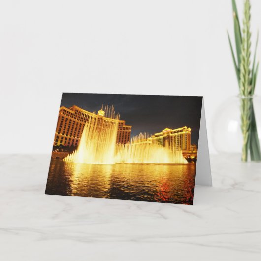 fontein in Las Vegas Feestdagen Kaart (Voorkant)